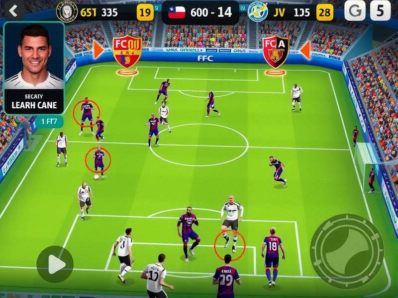 FC Mobile gameplay screenshot showing intense match action