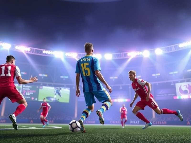 FC Mobile gameplay screenshot showing a match in action