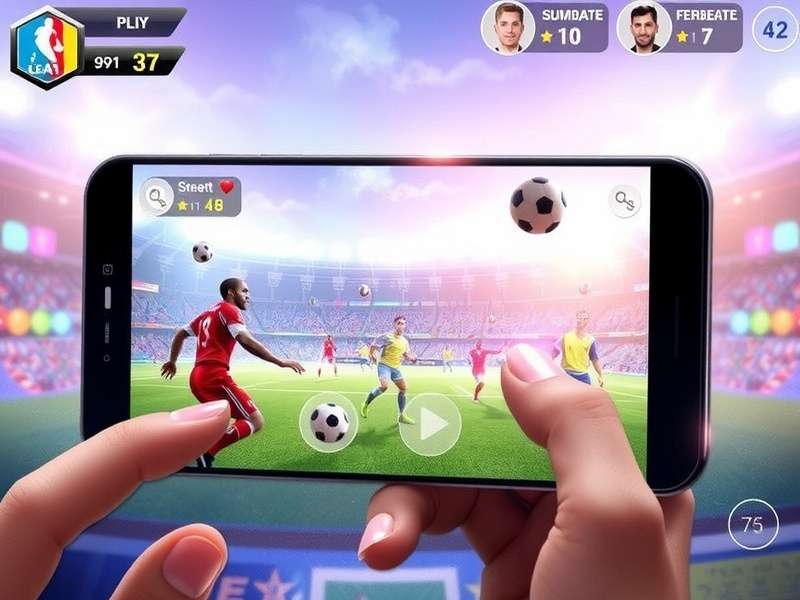 FC Mobile gameplay screenshot showing a realistic football match on a mobile phone