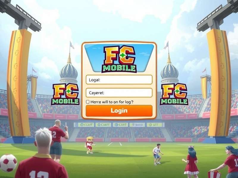 FC Mobile login screen showing multiple sign-in options including EA, Google, Facebook, and Guest
