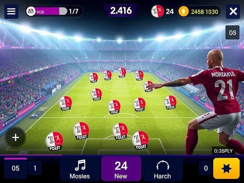 EA Sports FC Mobile gameplay screenshot showing intense match action