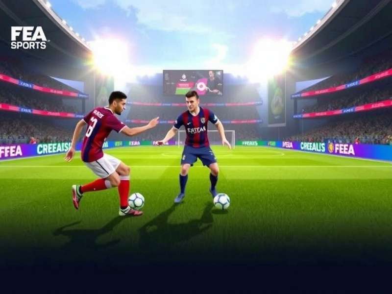 FC Mobile gameplay screenshot showing dribbling controls