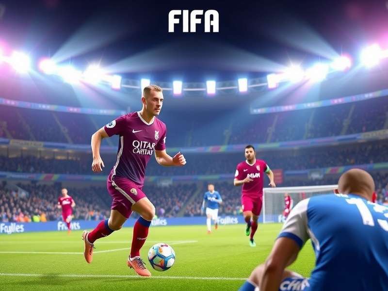 FIFA Mobile gameplay screenshot showing a match in action