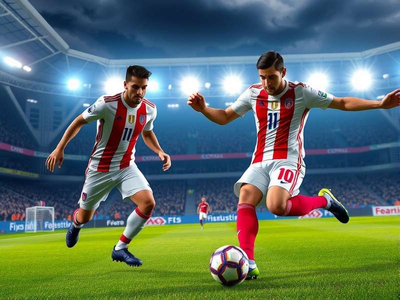 FC Mobile gameplay screenshot showing a football match