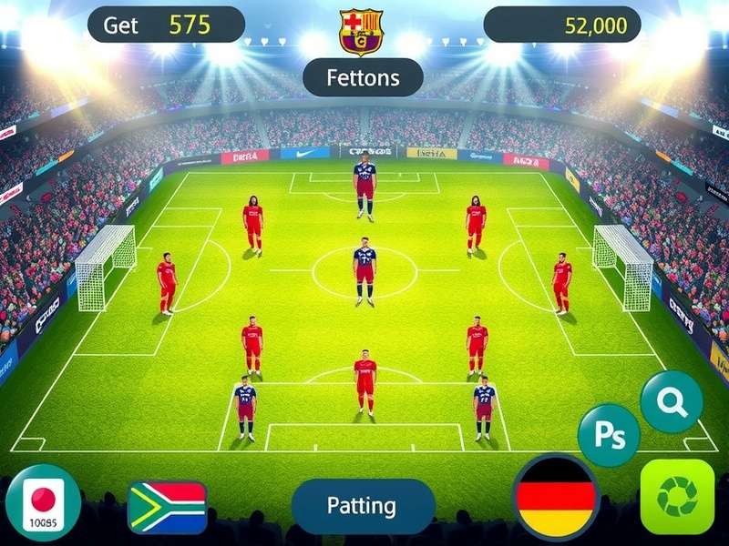 FC Mobile squad building screen showing a high-rated hybrid team