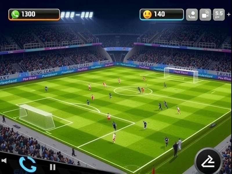 EA Sports FC Mobile Gameplay Screen - Player controlling football on mobile