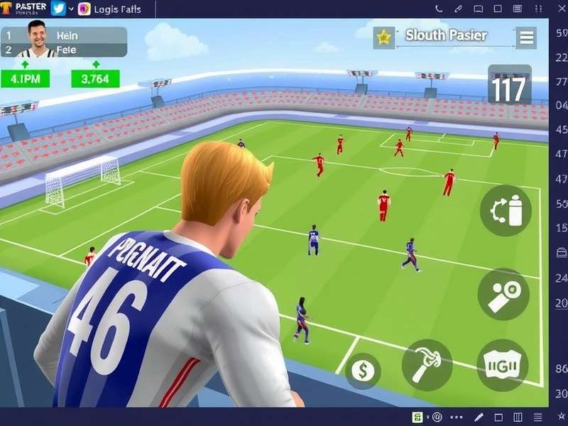 FC Mobile gameplay screen showing a football match in action