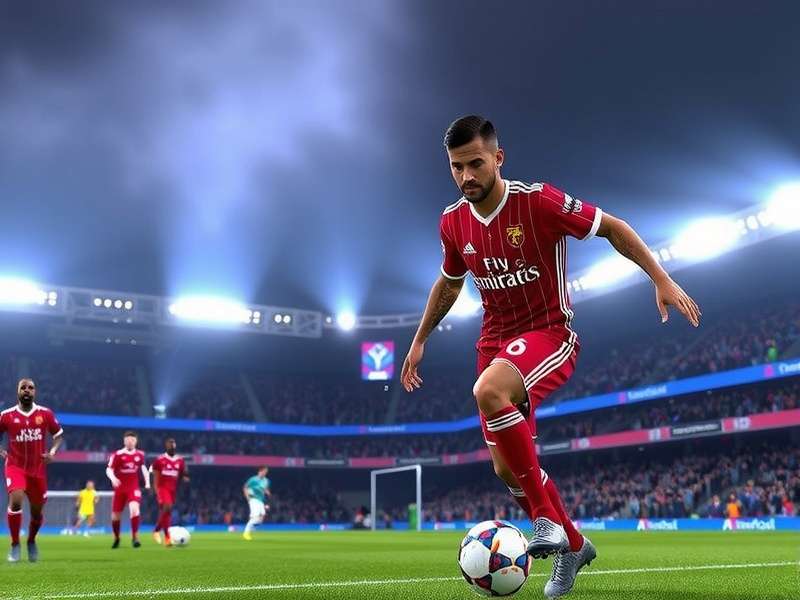 Indian gamers playing FC Mobile on mobile devices with vibrant stadium atmosphere