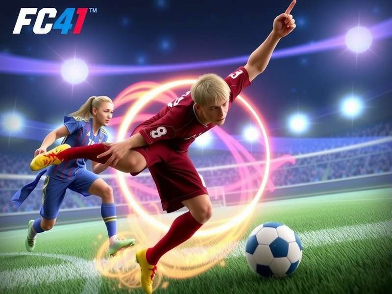 FC Mobile gameplay on a mobile device showing a football match in progress