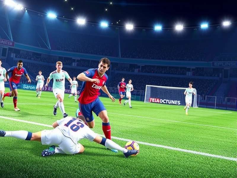 FC Mobile gameplay with EA Sports Download banner showing football action and Ultimate Team cards