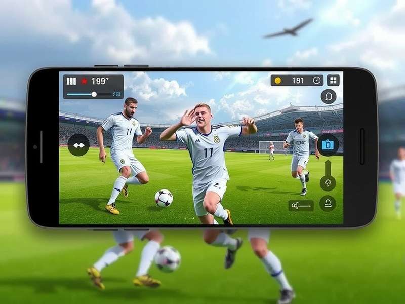 FC Mobile gameplay on Android phone showing a match in progress