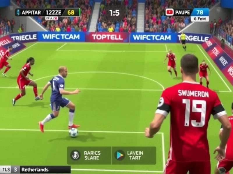 Dutch FC Mobile gamers competing in a local tournament with orange jerseys