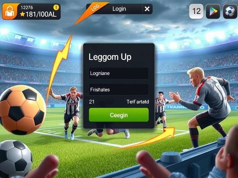 FC Mobile Login guide banner showing mobile football gaming interface