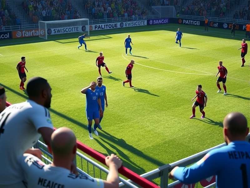 FC Mobile intense gameplay match on mobile screen
